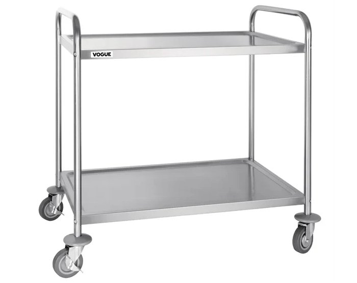 Stainless Steel 2 Tier Clearing Trolley Large