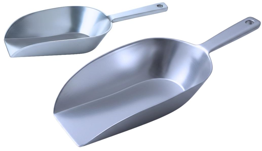 Flat Bottomed Aluminium Scoops