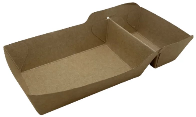 Hinged Kraft Chip and Dip Tray 440ml