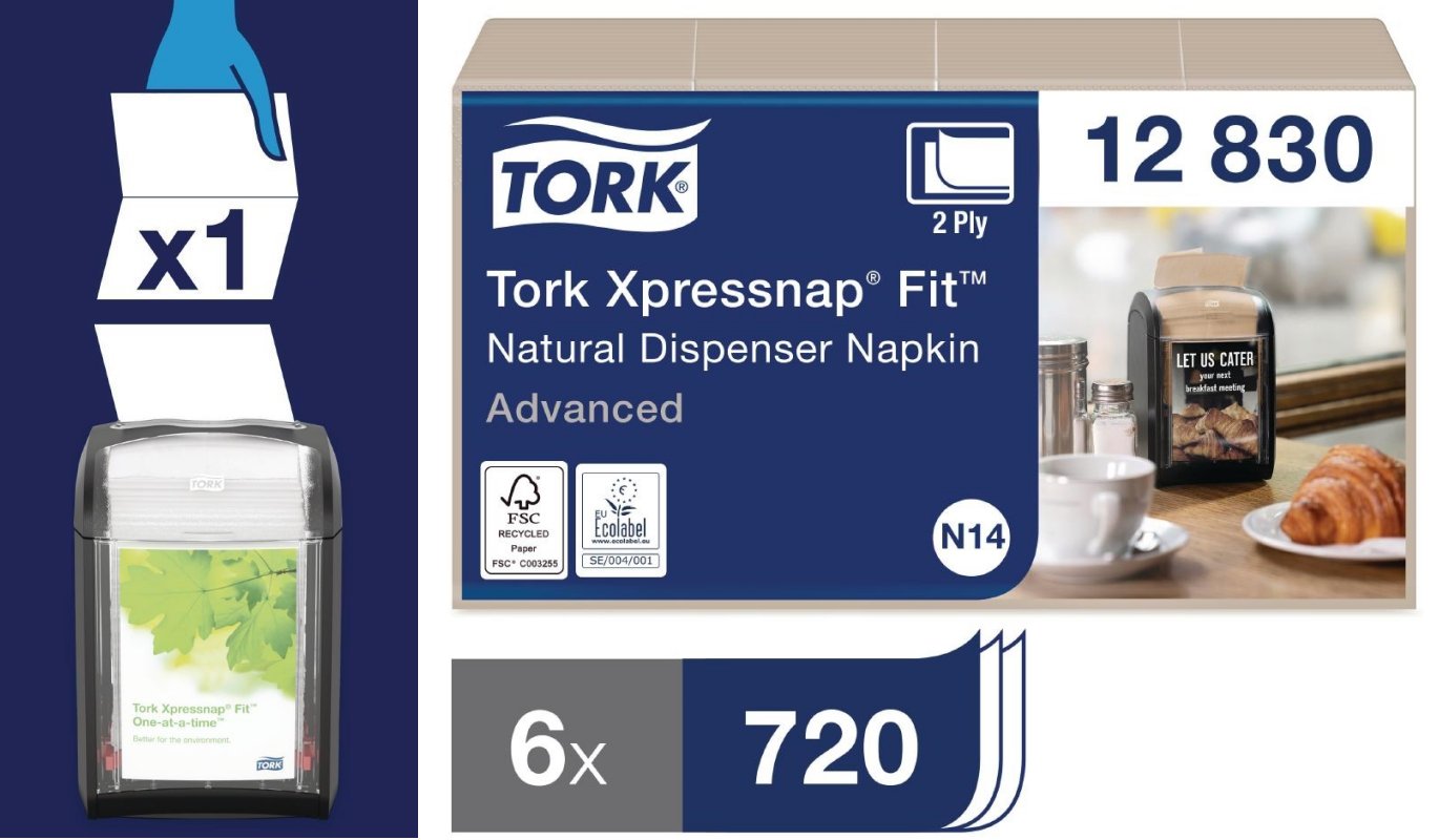 Tork Xpressnap Fit Dispenser Napkins Natural 2Ply