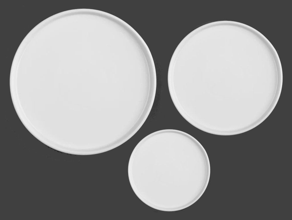 Olympia Whiteware Flat Round Plates