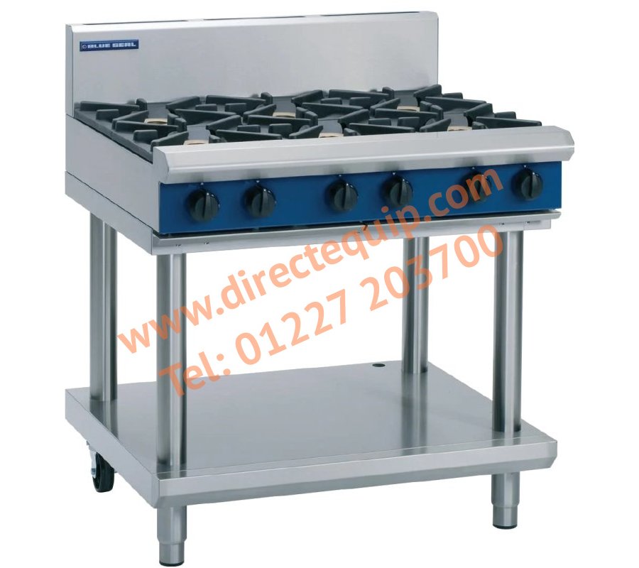 Blue Seal G516D-LS 6 Burner Gas Hob on Leg Stand W900mm