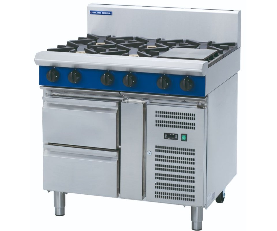 Blue Seal G516D-RB 6 Burner Gas Hob on Refrigerated Base W900mm