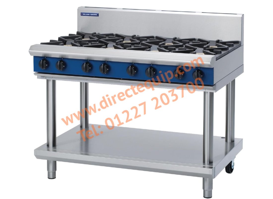 Blue Seal G518D-LS 8 Burner Gas Hob on Leg Stand W1200mm
