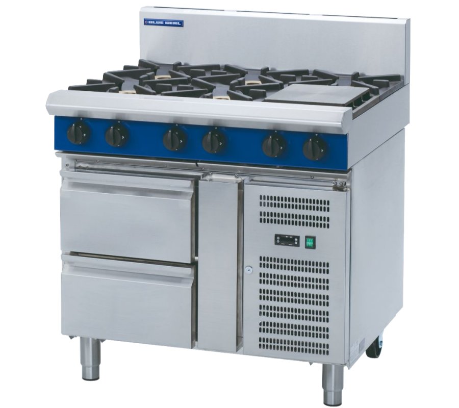 Blue Seal G518D-RB 8 Burner Gas Hob on Refrigerated Base W1200mm