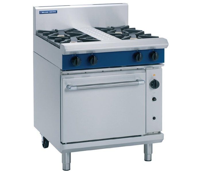 Blue Seal G54D 4 Burner Gas Range Convection Oven W750mm