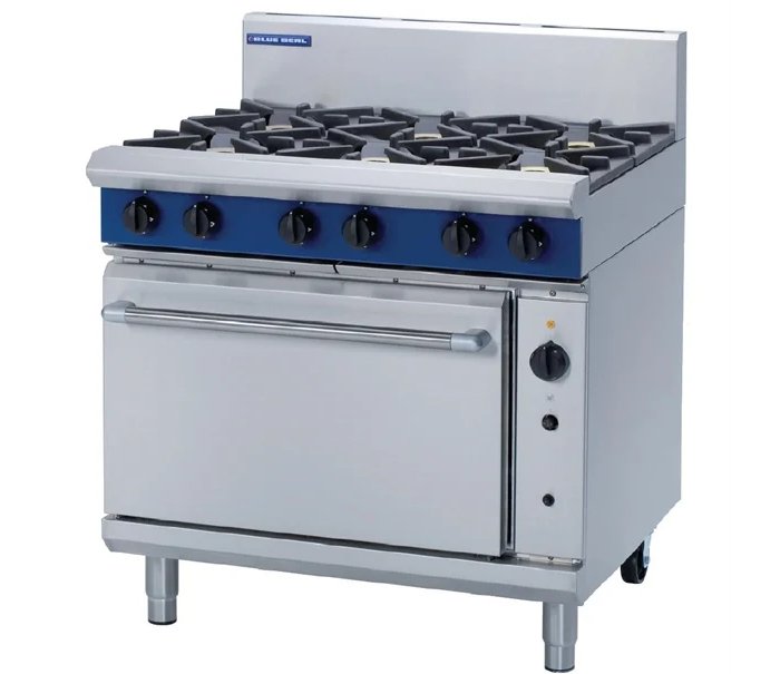 Blue Seal G56D 6 Burner Gas Range Convection Oven W900mm
