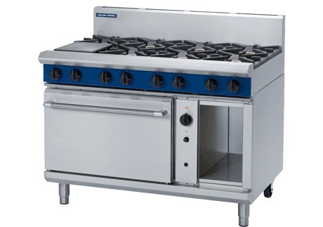 Blue Seal G58D 8 Burner Gas Range Convection Oven W1200mm
