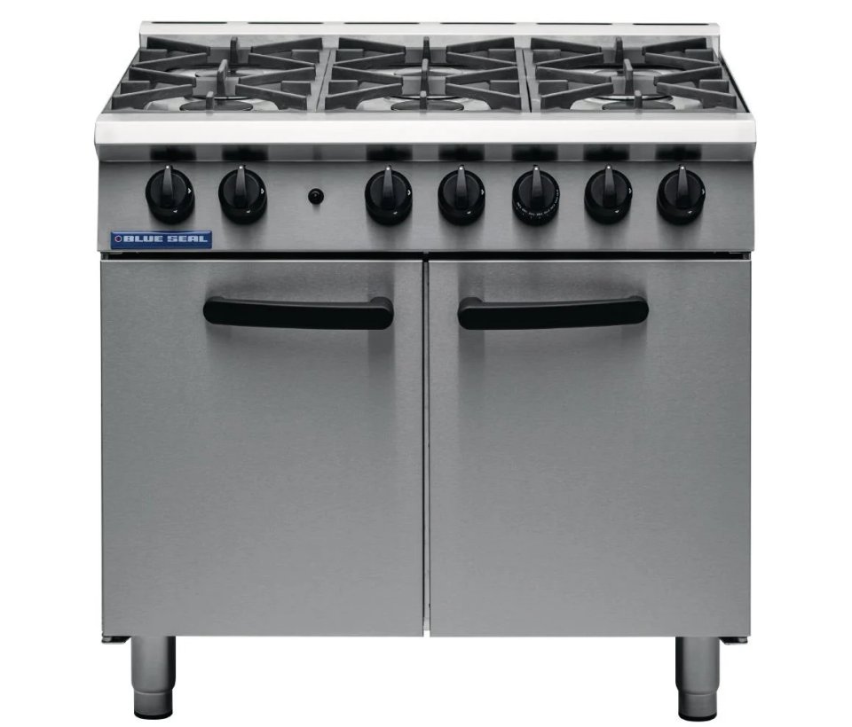 Blue Seal G750-6 6 Burner Gas Range Oven W900mm