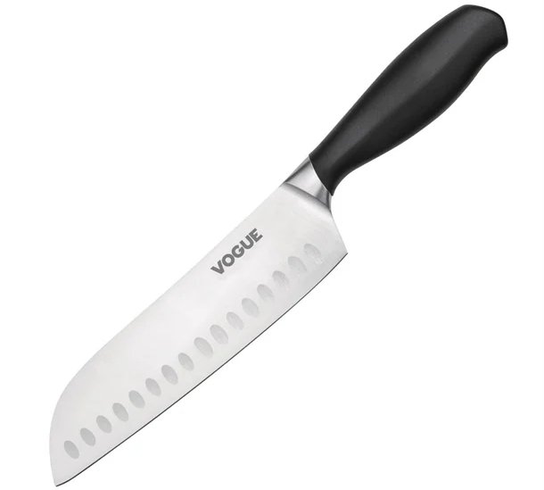 Vogue Soft Grip Santoku Knife Black 18cm (GD759)