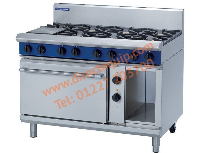 Blue Seal GE508D 8 Burner Gas Range Electric Static Oven W1200mm