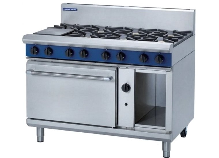 Blue Seal GE58D 8 Burner Gas Range Electric Convection Oven W1200mm