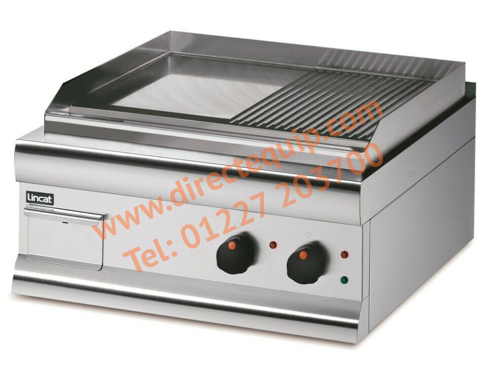 Lincat 4 or 5.6kW Half-ribbed Dual Zone Electric Griddle W600mm GS6TR/E