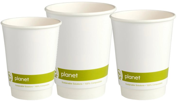 Double Wall Compostable Hot Cups - Qty 500