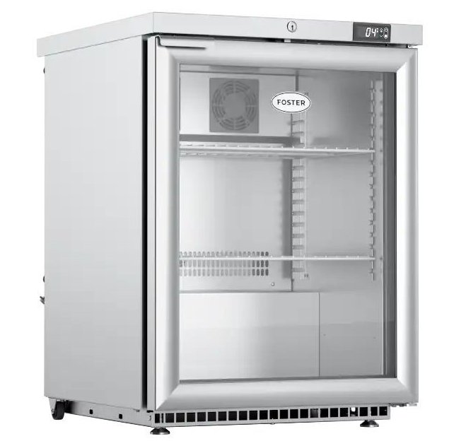 Foster HR150G Glass Door Under Counter Fridge W605 x H830mm