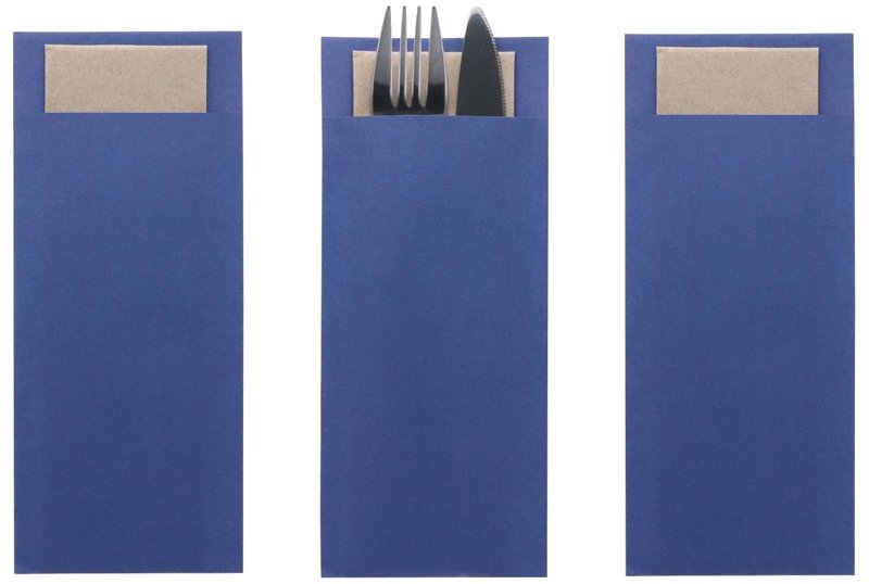 Cutlery Pouch & 2ply Napkin Marine Blue (500 Pack)