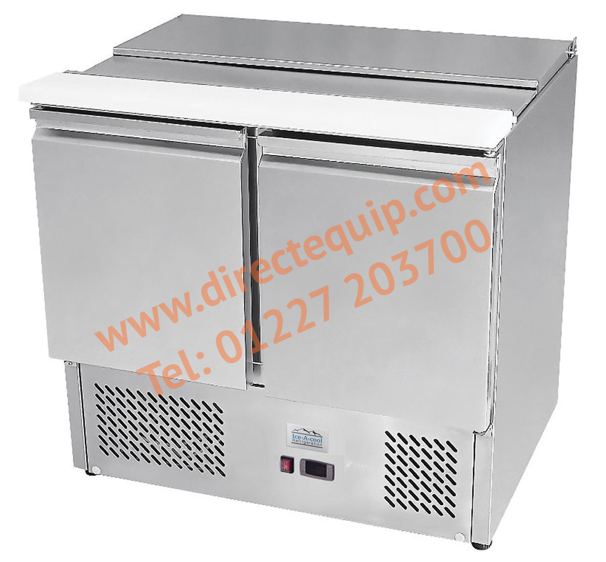 Ice-A-Cool 2 Door Refrigerated Saladette Prep Counter ICE3800GR