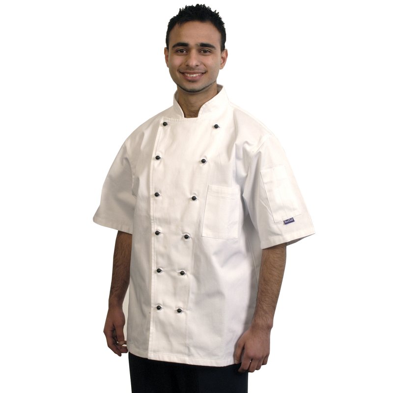 Marseille White Short Sleeve Chefs Jacket