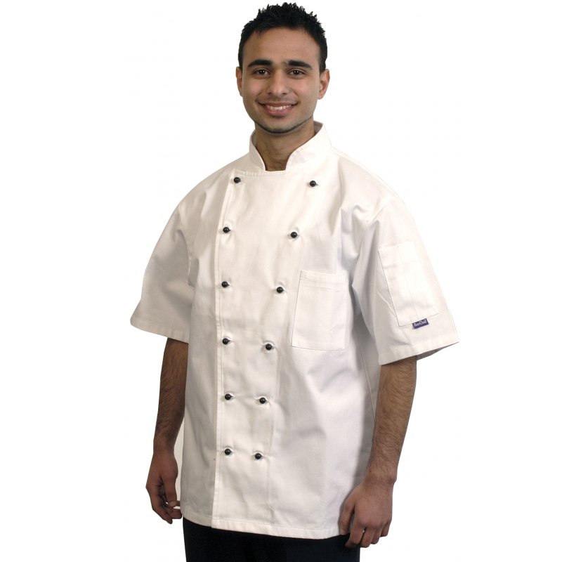 Laval White Short Sleeve Chefs Jacket