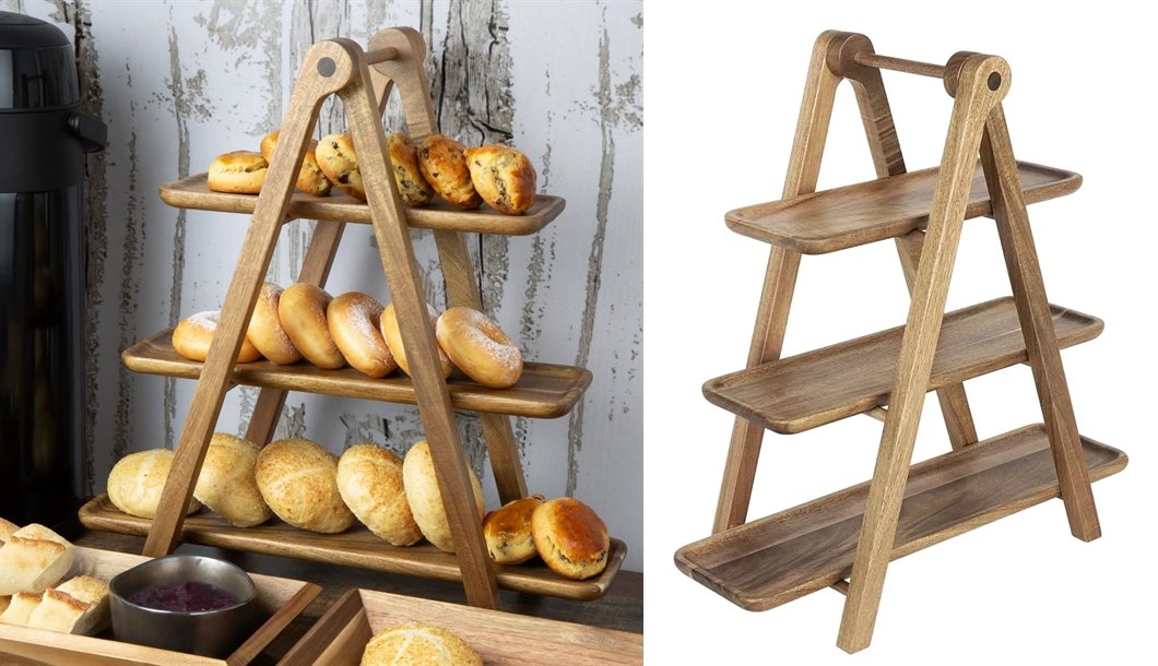 Acacia Wood 3-Tier Display Stand 