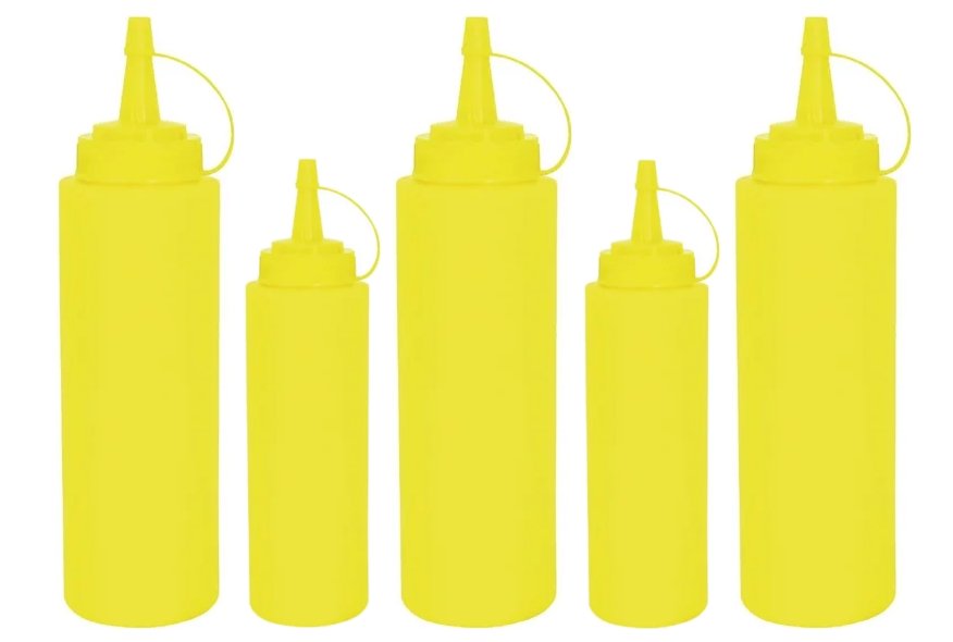 Vogue Yellow Squeeze Sauce Bottles