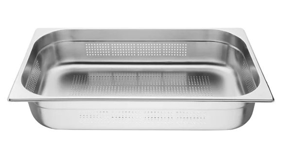 Vogue Stainless Steel Perforated 1/2 Gastronorm Pan Depth 100mm