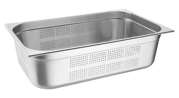 Vogue Stainless Steel Perforated 1/2 Gastronorm Pan Depth 150mm