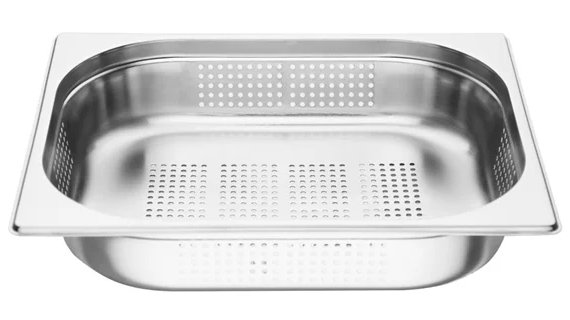 Vogue Stainless Steel Perforated 1/2 Gastronorm Pan Depth 65mm