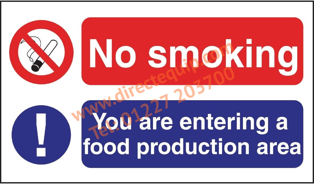 No Smoking Food Production Sign