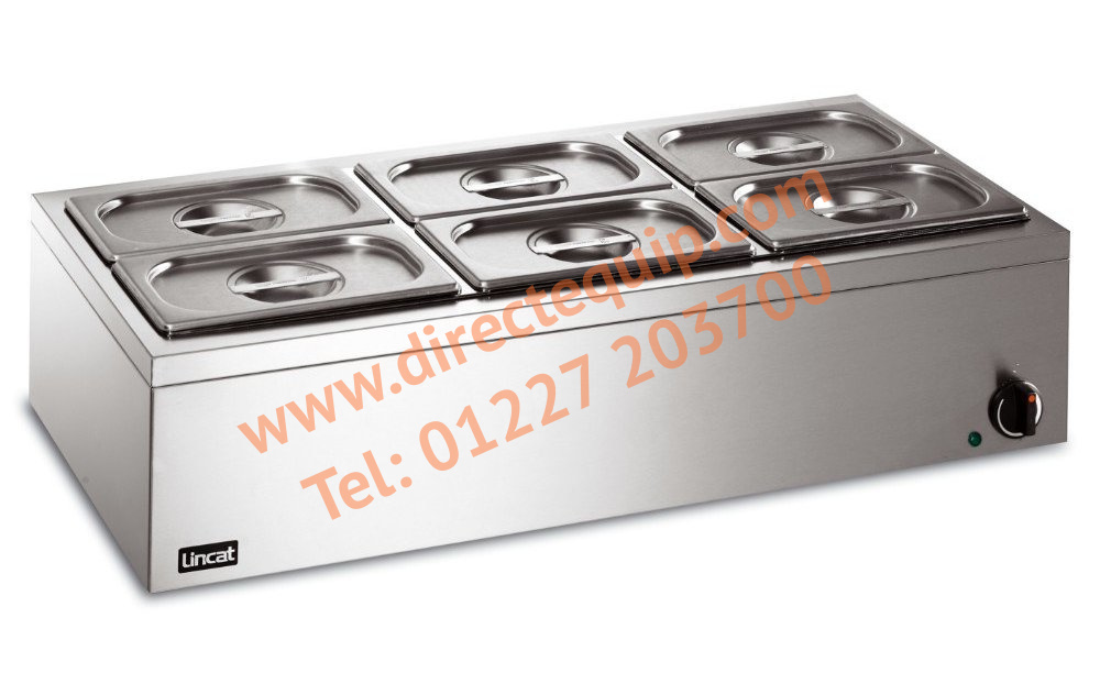 Lincat LBM3 Dry Well Bain Marie with 6 x 1/4 Gastronorm Pans & Lids