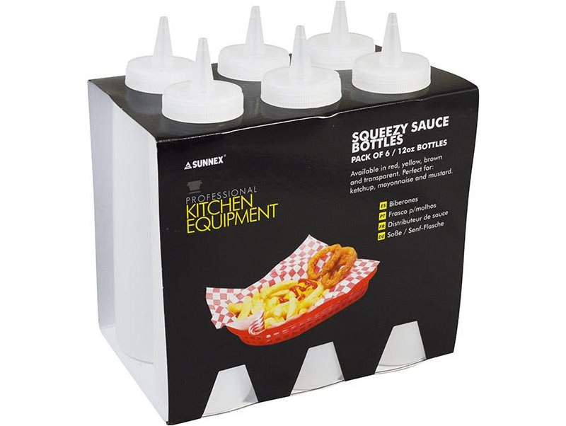Clear Squeeze Sauce Bottles 12oz