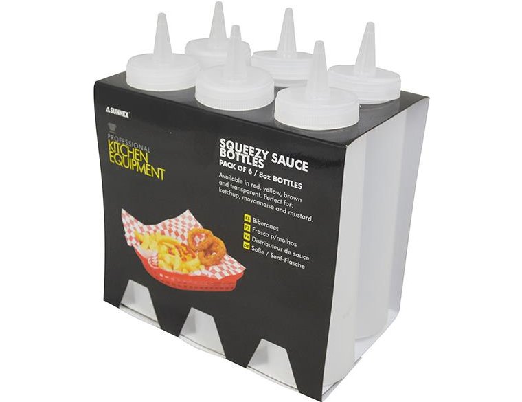 Clear Squeeze Sauce Bottles 8oz