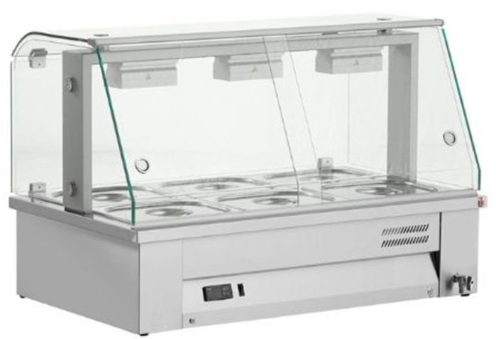 Inomak MBV610 Bain Marie with Glass Display 3 x 1/1GN