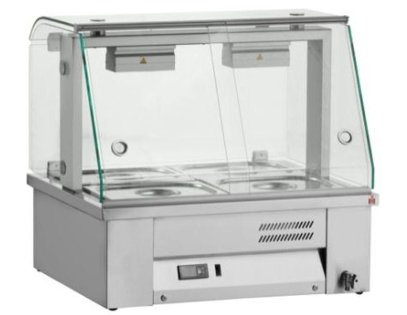 Inomak MBV67 Bain Marie with Glass Display 2 x 1/1GN