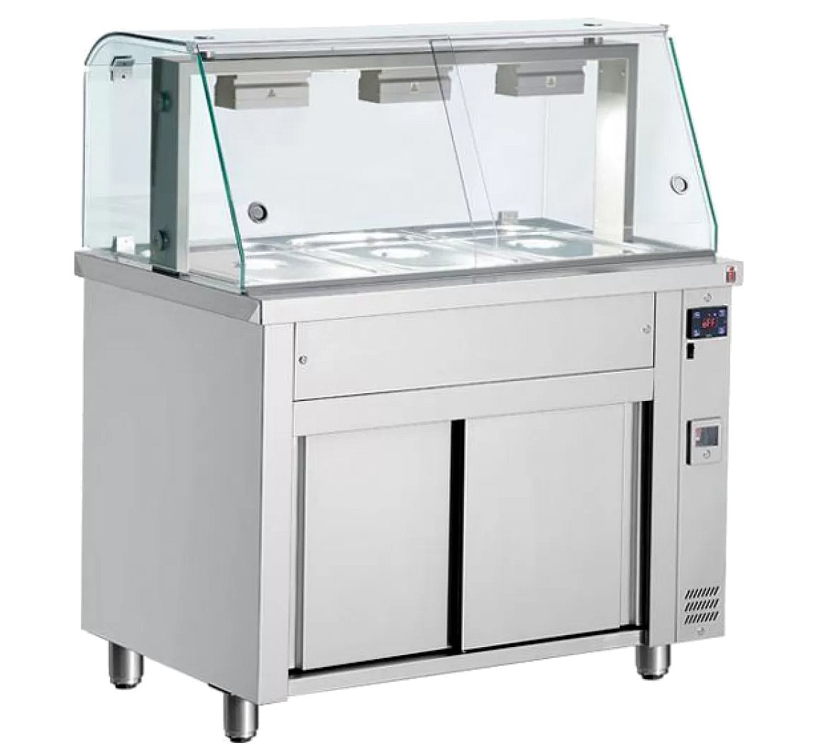 Inomak MFV711 Bain Marie with Glass Display 3 x 1/1GN