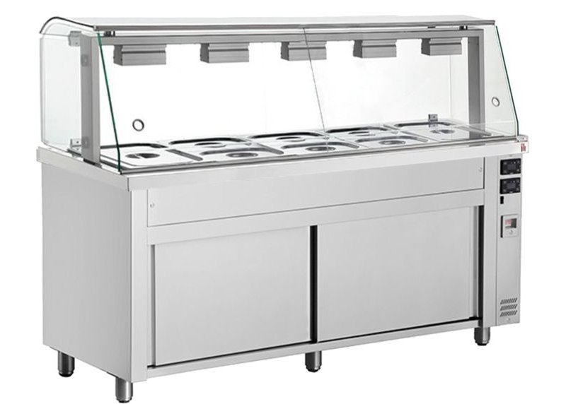 Inomak 5 x 1/1 Bain Marie with Glass Display MFV718