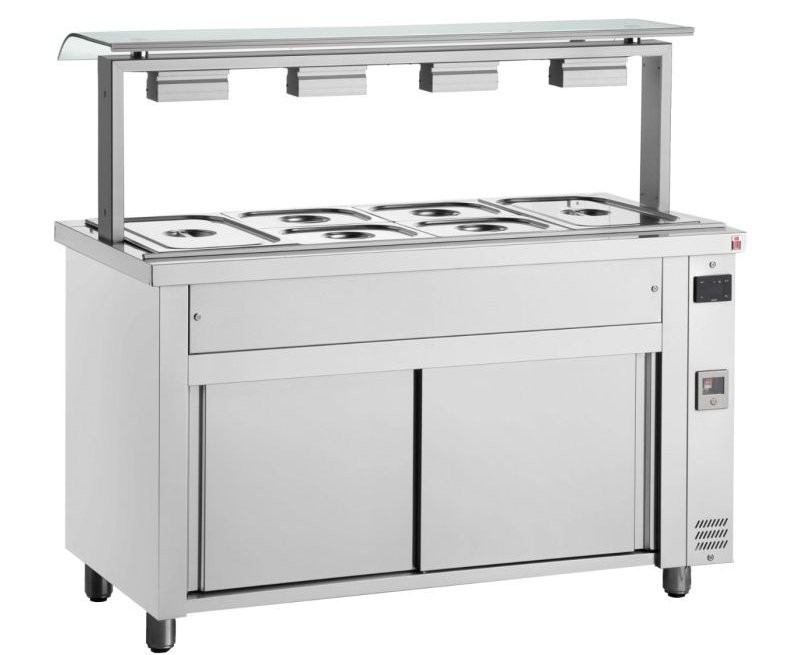 Inomak MVV714 Bain Marie with Sneeze Screen 4 x 1/1GN