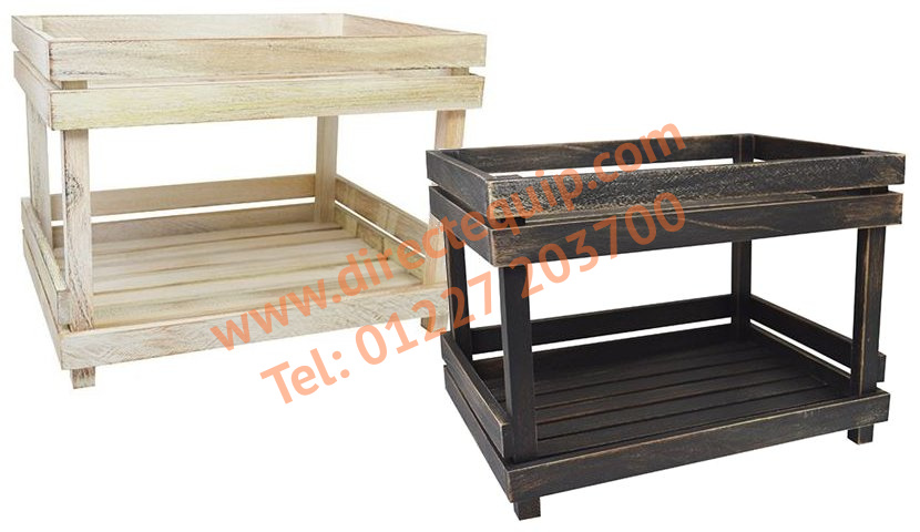 Acacia Wood 2 Tier Shelves