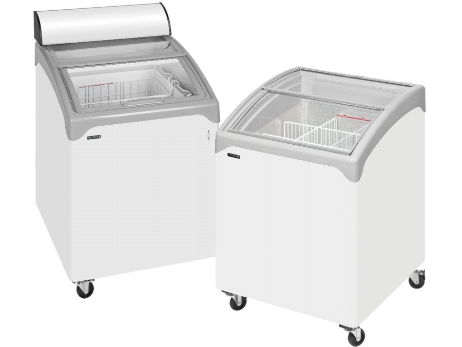 Tefcold NIC100 Sliding Curved Glass Lid Chest Freezer