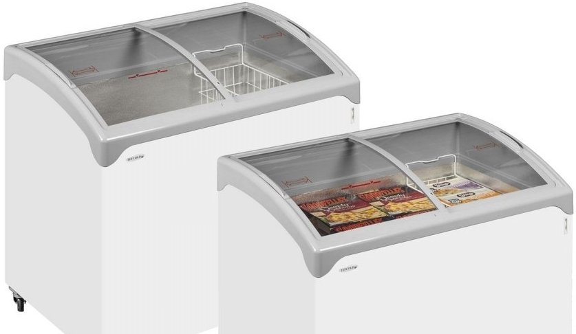 Tefcold NIC-SCEB Range Sliding Curved Glass Lid Chest Freezers