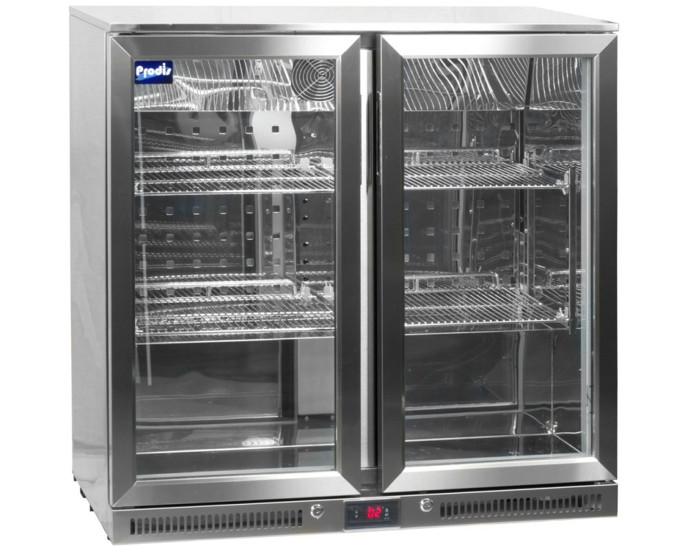 Prodis NT2ST-HC Stainless Steel 2 Door Bottle Cooler