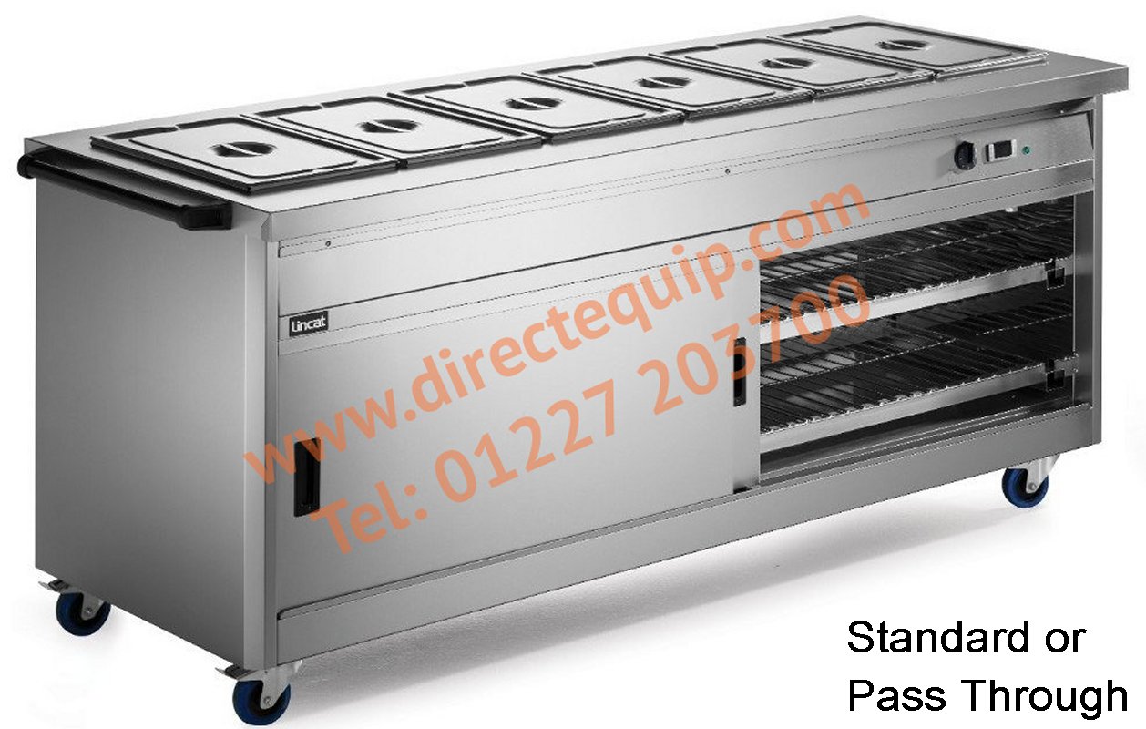 Lincat P8B6PT Bain Marie Top Hot Cupboard W2100mm Cap: 81 Plated Meals