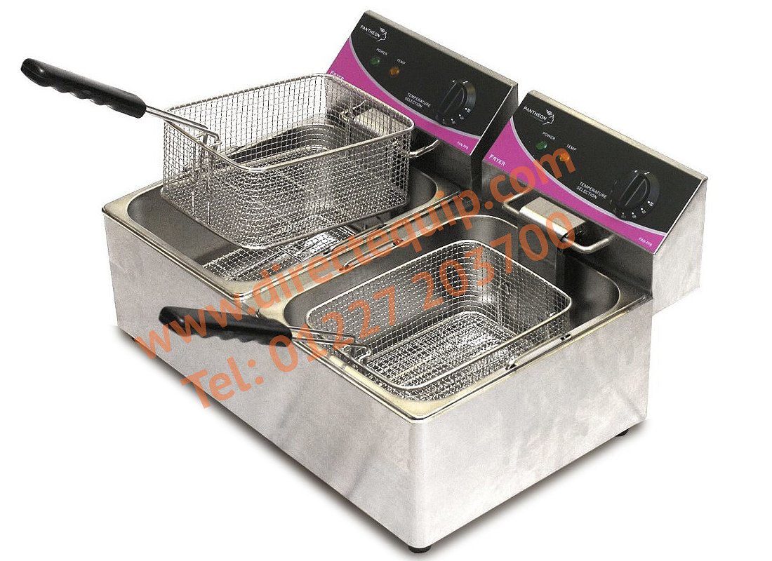 Pantheon 2 x 6Ltr Twin Tank Table Top Fryer  PF62