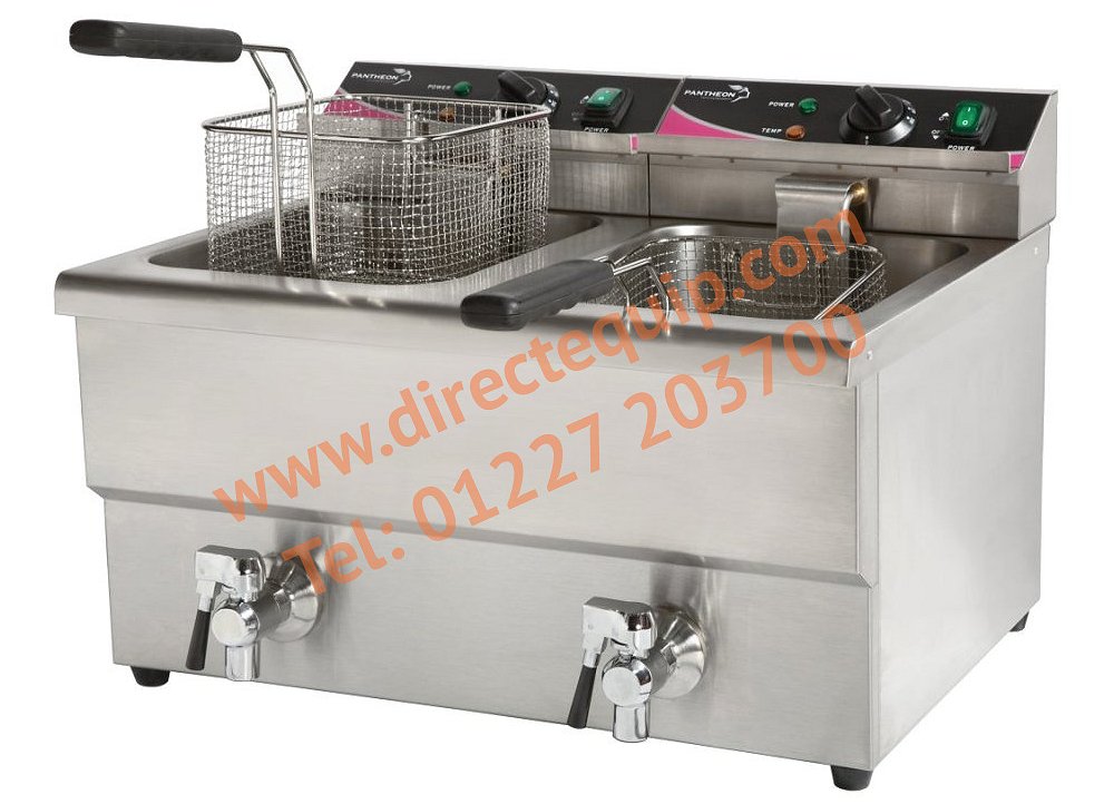 Pantheon PFT82 Twin Tank Table Top Electric Fryer 2 x 8Ltr 6kW