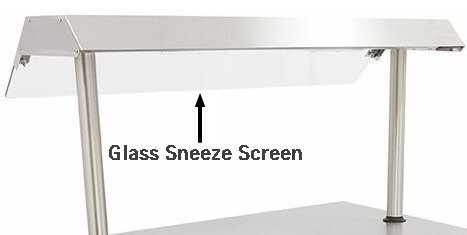 Glass Sneeze Screen (To Fit MSB9G & MSF9G Hot Food Trolley Gantry)