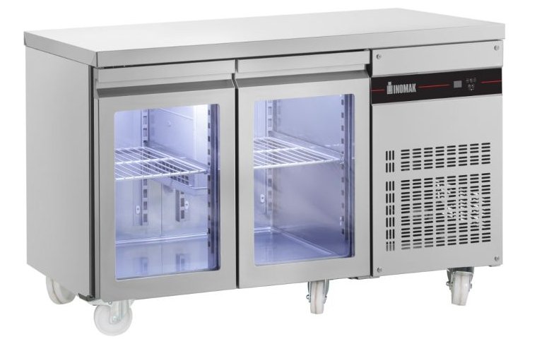 Inomak PN99CR 2 Glass Door GN1/1 Refrigerated Counter W1345 x H890mm