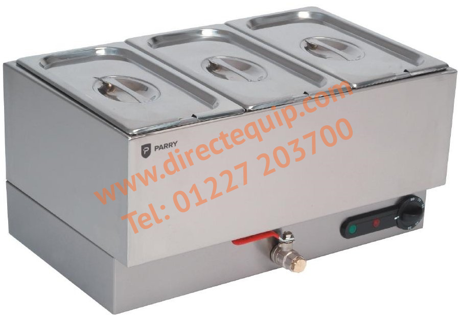 Parry 1885 Wet Well Bain Marie with 3 x 1/3 Gastronorm Pans