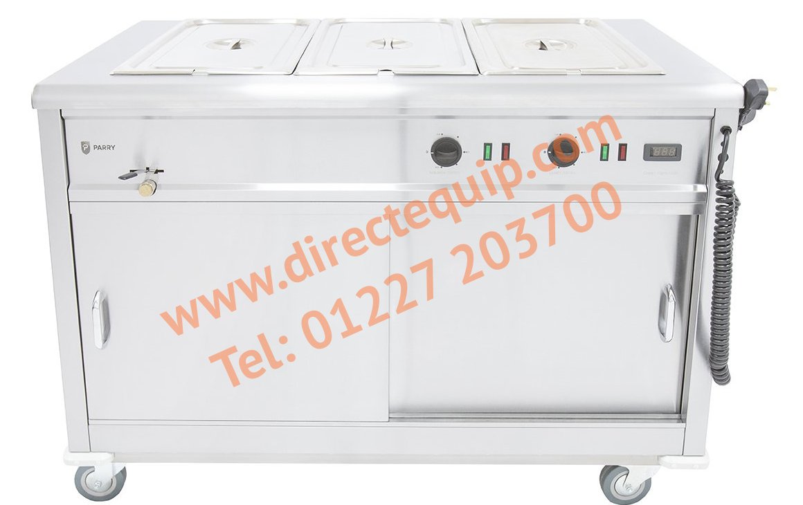 Parry MSB12 Mobile Bain Marie Servery W1200mm Cap: 72 Plated Meals