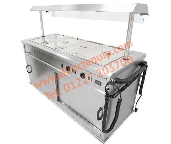 Parry MSB15G Mobile Bain Marie Servery with Heated Gantry W1500mm Cap: 90 Plated Meals