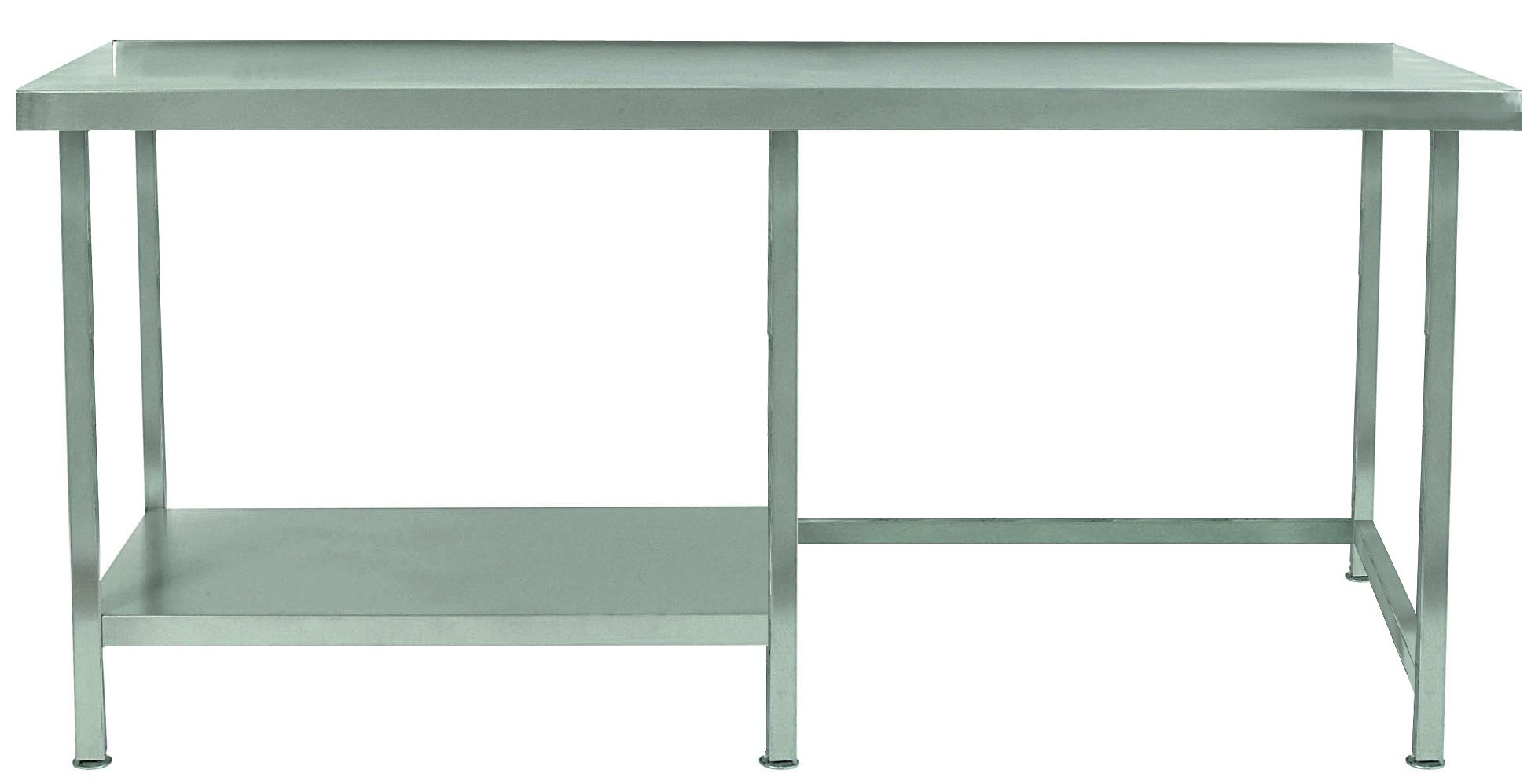 Stainless Steel Table with Left Side Undershelf in a Choice of 9 Widths & 3 Depths
